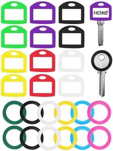 24-Pack Multi-Colored Silicone Key Caps - Writable Square Covers for Key Identification & Organization - Round Key Tags Identifiers - Flexible Key Covers for Daily Use