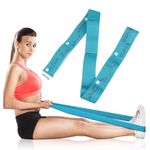 Strauss Yoga Belt for Women and Men |8 Loops Elastic Yoga Strap for Stretching and Muscle Toning|Hamstring Stretch Strap| Multi-Function Resistance Band for Yoga, Dance,Pilates and Gymnastics,(Blue)