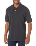 Amazon Essentials Men's Regular-Fit Cotton Pique Polo Shirt (Available in Big & Tall), Black, L