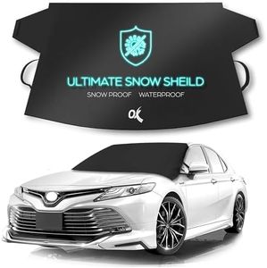 OxGord Windshield Cover for Ice and Snow - 700D Marine Waterproof Fabric for Harshest Weather- Fits Cars Trucks SUV Original Design As Seen on TV