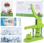 MK.Bear Button Maker Machine 25mm (1 in) DIY Gift, Installation-Free Pin Maker Machine, Pin Badge Button Press Machine with Free 500pcs Button Parts&100pcs Pictures&Circle Cutter&Magic Book(Green)