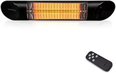 Veito Black Blade Mini Waterproof IP55 Wall and Ceiling Mounted Indoor and Outdoor Patio Heater, Aluminum, 1200 W