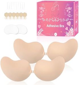 Sticky Bra Push Up Lift Invisible Adhesive Bra Strapless Backless for Women Reusable Self Adhesive Bras with Nipple Cover Included
