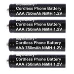 4 x Rechargeable AAA Cordless Telephone Batteries 750mAh 1.2V NiMH BuyaBattery Branded suitable for BT, Siemens Gigaset and Panasonic Phones