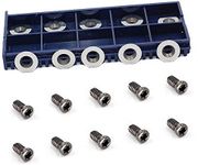 YUFUTOL 10pcs 12mm Round Carbide Inserts Cutters Knifes Indexable Replacement Fits For Popular DIY Woodworking Lathe Wood Turning Finisher Hollower Tools With 10pcs M4x9mm screws