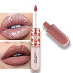 Lipstick Long Lasting - High-Shine Lip Gloss - Lipstick Metallic Light Lipgloss Shimmer - Double Touch Plumping Lip Gloss - Non Stick Cup Lipstick - Lightweight Lipstick Make Up Gifts (Nude)