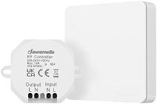 DEWENWILS Remote Control Light Switch 240V, No Wiring Required， Wireless Light Switch Kit with 30M Range, Remote Light Switch for Lamp, Programmable, UKCA Certified, White