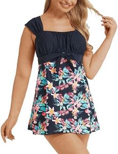 wantdo Women's Plus Size Swimdress One Piece Slimming Swimsuits with Skirt Azalea 22/24