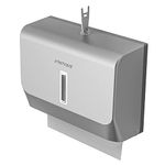 interhasa! Commercial Paper Towel Dispenser Wall Mounted C-fold Hand Towel Dispenser Kitchen Bathroom Restaurants (Silver)