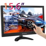 PC Touchscreen Monitor 15.6inch Portable Monitor HDR 1920x1080 100% sRGB HDMI/USB-C IPS Desktop Monitor with Speakers for PC/Laptop/PS4-5/Switch, Support VESA, 15.6" Portable Monitors Touchscreen