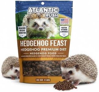 Atlantic Rush Hedgehog Feast Premium Food - 2lb Resealable Bag of Hedge Hog Delite- Small Critter Supplies Hedge Hog Food - Hedgehog Treats- Sourced & Made in The USA