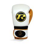 Ringside Pro Fitness Boxing Gloves Adult Training Gloves 10oz 12oz 14oz 16oz Bag & Pad Gloves Boxercise Gloves (White/Gold, 14oz)