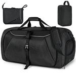 Gym Duffle Bag 100L Waterproof Travel Bag Carry on Bag Large Weekender Overnight Bag for Men Women with Shoe Compartment and Toiletry Bag, Black