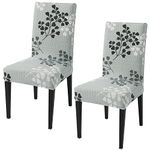 HOKIPO Stretchable Dining Table Chair Cover Set of 2 Seat Protector Slipcovers (AR-4097-D12*2)