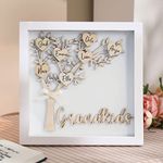 Personalized Grandma Gifts from Grandkids, 12x12 Shadow Box Kit Family Tree Grandkids Frame, Birthday Gift for Grandparents Grandma Grandpa Nana Mimi