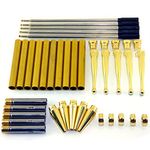 Woodturning Fancy Slimline Pen Kit Set x 5, Gold Finish, Twist Mechanism