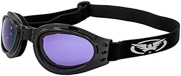 Global Vision Adventure Foldable Goggles Black Frame Purple Tint Lenses