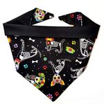 Day of the Dead Skeleton Dogs Dog Bandana, for small and large dogs and small cats