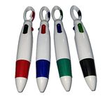 Novelty Nurse Carabiner Pen Multi-colour Retractable Ink Pen - Pack of 4