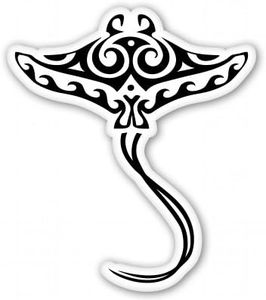 AK Wall Art Stingray Black Ocean Sea Inspired Vinyl Sticker - Select Size