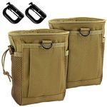 IronSeals 2 Pack Tactical Molle Drawstring Magazine Dump Pouch Ammo Pouch Utility Belt Hip Waist Bag Bag with D-Ring for Outdoor Supplies