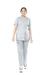 UNIFORM CRAFT ® - Female Nurse Uniform NT05, Ideal of Nurses, Hospital Staff, Housekeeping Staff (GREY/LIMEGREEN, XL SIZE)