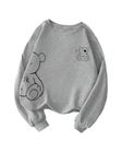 TAGAS Sweatshirt Fleece Material Full Sleeves || Hooded Neck Regular Fit Long Sleeve ||Cartoon Graphic Thermal Lined Sweatshirt|| Sweatshirt for Women (WSS-1) Grey