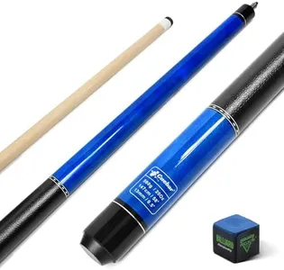 CUEBAR Pool Cue, 58 Inch Pool Sticks for Adults, 2-Piece House Bar Billiard Cue Stick with Imitation Leather Grip, Pool Table Sticks for Men Women - Blue,20 Oz