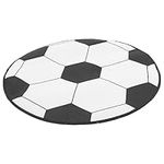 Kisangel Soccer Ball Rug Football Carpet Round Area Rug Carpet Field of The Sports Game Chair Floor Mat for Bedroom Living Room Office 60cm