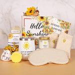 Sunflower Gifts for Women, Sending Sunshine Get Well Soon Birthday Gifts for Her, Care Package Gift Basket Unique Thinking of You Relaxation Spa Gift Box with Tumbler Candle for Friends Sister Mom