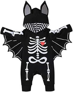 Costume d'Halloween pour bébé fille garçon nouveau-né chauve-souris Batman Déguisement sourire citrouille crâne squelette manches longues barboteuse combinaison chapeau cape cosplay costume de