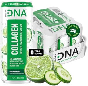 HYDRADNA- Sparkling Liquid Collagen Protein Water Drink Balanced Nutrients for Wellness - Sugar-Free - Keto-Friendly - No Gluten (12 Pack) Cucumber Lime