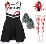 3pc Girls Zombie Cheerleader Costum