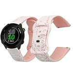 kwmobile Smartwatch Strap Compatible with Garmin Forerunner 55 - Replacement Silicone Band with Buckle - Embossed Pattern