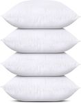 Utopia Bedding Throw Pillow Insert (Set of 4, White), 18 x 18 Inches Pillow for Sofa, Bed and Couch Decorative Stuffer Pillows