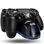 PS4 Controller Charging Dock, ADZ PS4 Charging Dock With USB Charging Cable with Blue LED Halo Ring Dual PS4 Controller Charger Station Stand for PS4 / PS4 Slim / PS4 Pro Dualshock 4 Controller