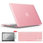 IBENZER Old Version MacBook Air 13 Inch Case (2010-2017 Release) (Models: A1466 / A1369), Plastic Hard Shell Case with Keyboard & Screen Cover for Apple Mac Air 13, Pink, A13PK+2