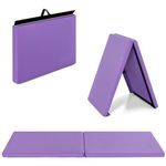 Giantex Unisex's (Purple) 6’x3.2'X4'' Gymnastics Mat Thick Folding Panel for for Gym, Aerobics, Yoga, Martial Arts with Hook & Loop Fasteners