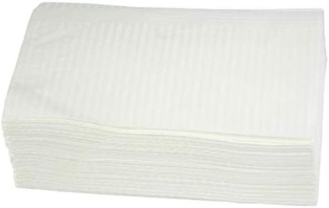 AebDerp 125Pcs Disposable Nail Art Tattoo Paper Towels Table Mat, 3-Ply Waterproof Tattoo Bibs Sheets Nail Desk Mat, Tattooing Tablecloth Pads Tray Covers, Nail Napkins for Nail Salon Supplies (White)