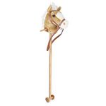 Hobby Horse Toy with Sounds, Handles and Wheels, Light Brown