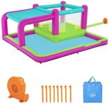 Bestway H2OGO! Bouncin' Bay Kids Inflatable Mega Water Park Outdoor Splash Pool Built-In Bouncer and Shower Sprayer Play Center with Air Blower