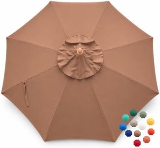 Formosa Covers 11 foot 8 Ribs Replacement Umbrella Canopy For Outdoor Octagonal Market Patio (CANOPY ONLY) (Mocha Mousse)