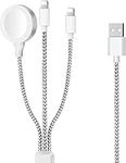 3 in 1 Charger Cable for Apple Watch/iPhone/Airpods, Wireless Watch Charger Compatible with iWatch Series 9/8/7,6,5,4,3,2,1,SE1,SE2 and iPhone 14/13,12,11,Pro,Max,XR,XS,XSX & Pad Series,ISED Approved