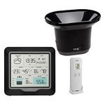 TFA Dostmann RAIN Pro 35.1160.01 Wireless Weather Station with Rain Gauge and Outdoor Sensor, Weather Forecast, Indoor/Outdoor Temperature, Humidity, Adjustable Alarm Conditions, Black