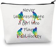 MEIKIUP Hockey Player Gifts Field Hockey Makeup Bags Travel Bags Who Plays Field Hockey (Field Hockey Bag), Girl Field Hockey Bag, One Size, 现代