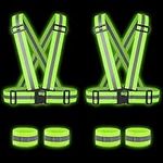 Bramble High Vis Straps 2 Pack Reflective Vests for Adults - Cycling Hi Vis Reflective Gear with Armbands