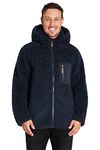 CityComfort Mens Fleece Hoodie, Fluffy Zip Up Fleece Jacket (Navy, 3XL)