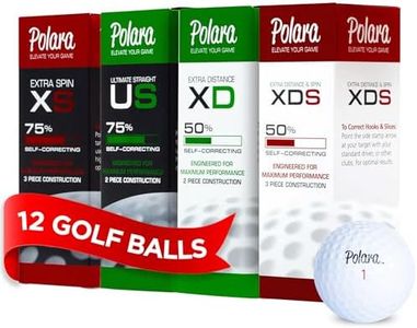 Polara Self-Correcting Golf Balls – 4 Pack (3-Sleeve) Golf Balls Bundle, Soft Feel, Anti-Slice & Hook Correction, Exceeds USGA Limits, Dimple Pattern, Mixed Variants (US/XD/XS/XDS) for Men & Women