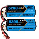 DXF 3S 5200mAh Lipo Battery 11.1V 80C Hard Case RC Battery with Deans/T Plug for RC Car Boat Truck Tank Racing Models(2 Pack)