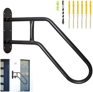 Flibaluly Wall Mount Handrails for Outdoor Steps,Handrail for 1-3 Step Stairs with Glossy Black Finished Surface, Suitable for Garden Wall, Garage, Porch, Patio Steps Entrance